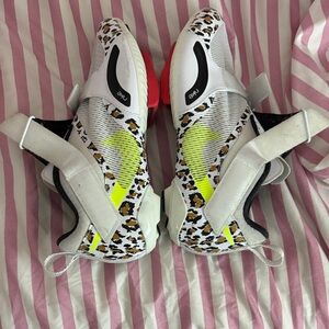 Peloton clip in Leopard Print Athletic Shoes with Neon Accents